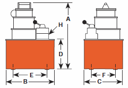 Power Team PA50 Series air over hydraulic pump dimensions