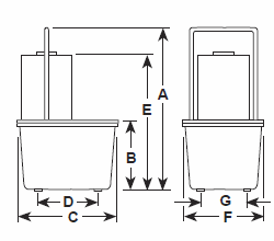 Power Team PA60 Series air over hydraulic pump dimensions