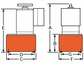 Power Team PE46 Series air over hydraulic pump dimensions