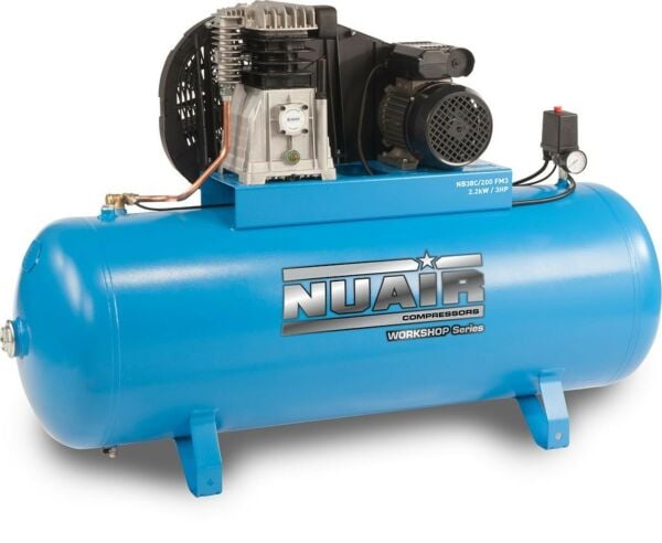 Buy Nuair 200 Litre Professional Blue Star Belt Drive Stationary Air Compressor - 13.95 CFM 3 HP by Nuair for only £794.40
