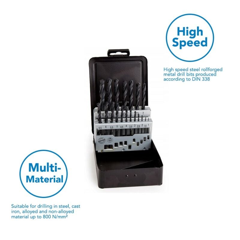 Buy Milwaukee 4932352468 HSS-R Metal Drill Bit Set - 19pk by Milwaukee for only £16.31