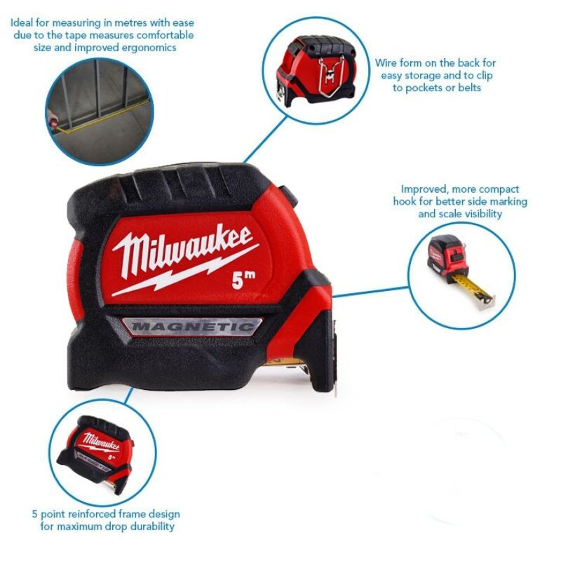 Buy Milwaukee 4932464599 5m/16ft Tape Measure by Milwaukee for only £10.82