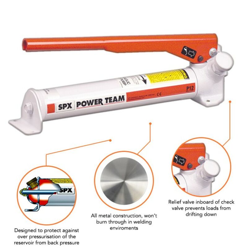 Buy Power Team P12 Hydraulic Hand Pump - 197cm3 Capacity Single-Speed Single-Acting by SPX for only £292.66