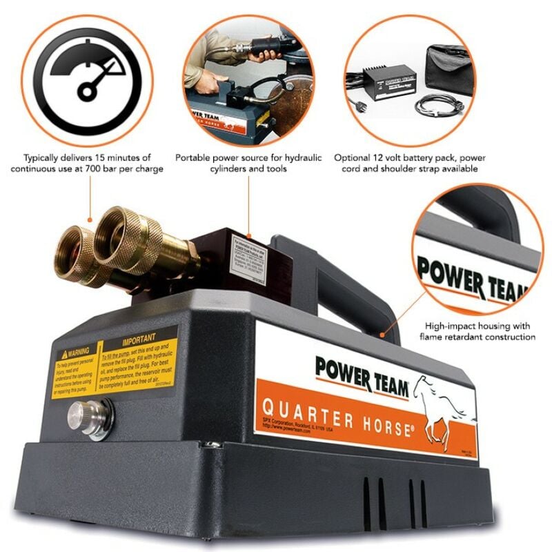 Buy Power Team PR102A 25 Ton Quarter Horse Two-Speed Electric/Battery Pump - Single-Acting by SPX for only £996.36