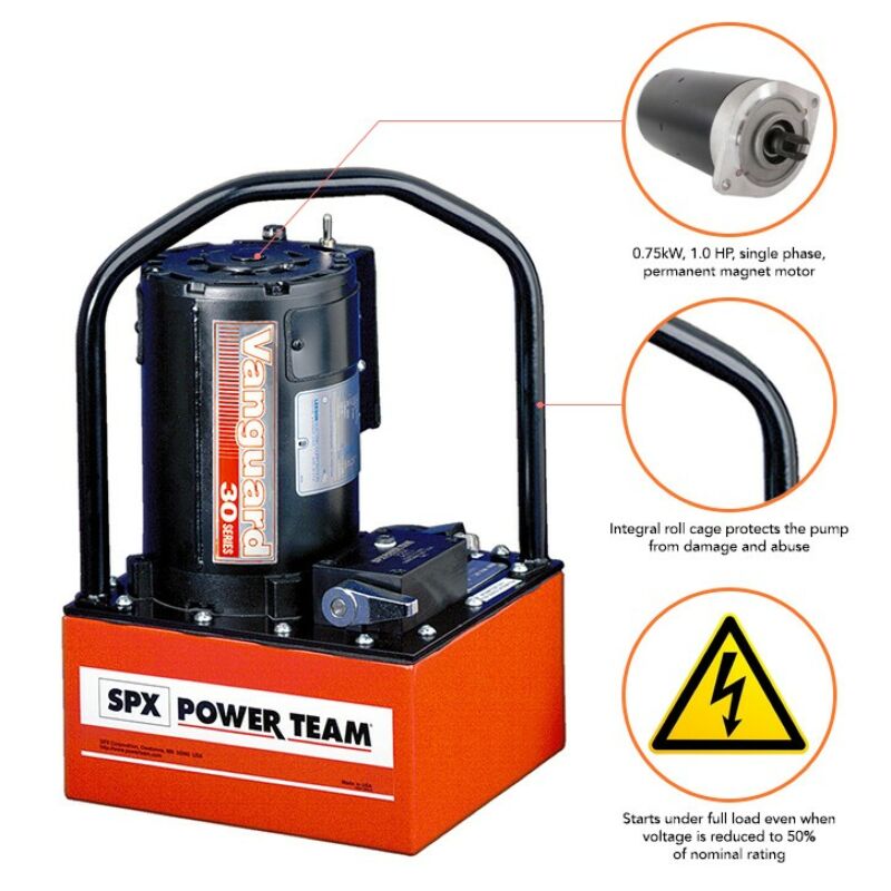 Buy Power Team PE304R-2 Vanguard Two-Speed Electric Hydraulic Pump - 0.48L/Min Double-Acting by SPX for only £2,277.73