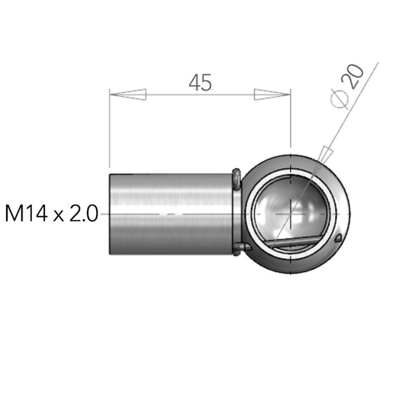 Buy NitroLift Stainless Steel 20mm Ball Socket To Fit M14 Thread by NitroLift for only £8.39