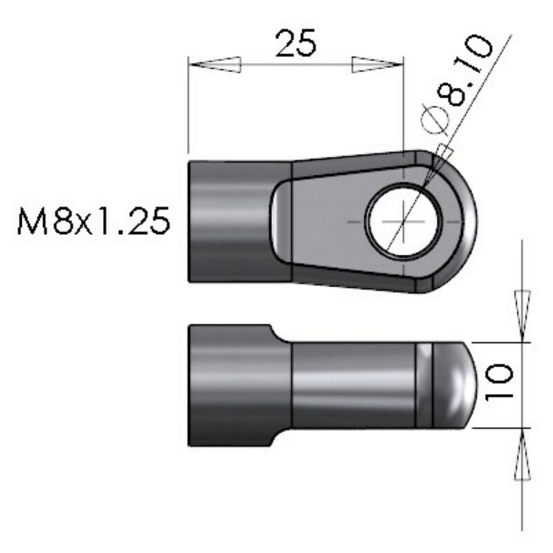 Buy NitroLift 8mm Hole 10mm Thick Zamec Eyelet To Fit M8 Thread by NitroLift for only £3.59