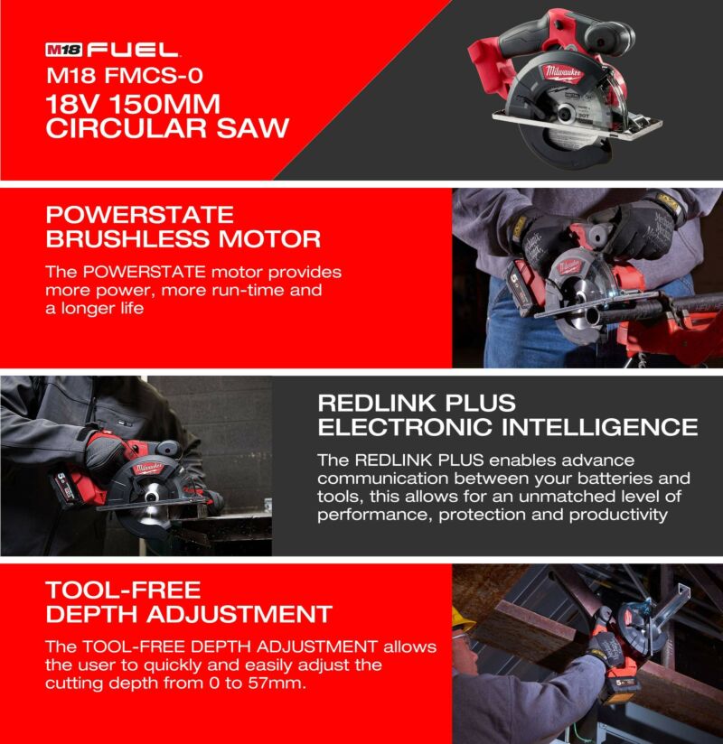Buy Milwaukee M18FMCS-502X M18 FUEL™ 18V 150mm Metal Circular Saw Kit - 2x 5Ah Batteries, Charger and Case by Milwaukee for only £389.98