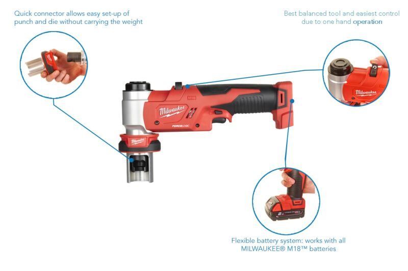 Buy Milwaukee M18HCCT-0C FORCE LOGIC™ Hydraulic 53 kN Cable Crimper by Milwaukee for only £1,011.14