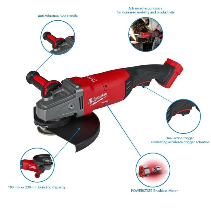 Buy Milwaukee M18FLAG230XPDB-0C M18 FUEL™ 18V 230mm Angle Grinder (Body Only) with Case by Milwaukee for only £325.25