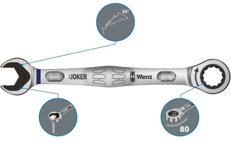 Buy Wera 5073276001 Joker Combination Ratchet Spanner 16mm by Wera for only £21.59