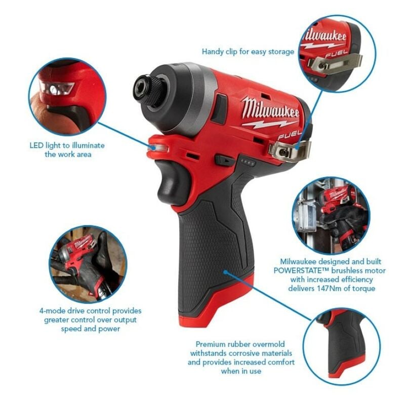 Buy Milwaukee M12FID-X M12 FUEL™ 12V Impact Driver (Body Only) With Case by Milwaukee for only £115.13