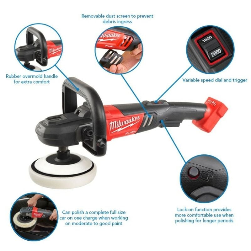 Buy Milwaukee M18FAP180-501 M18 FUEL™ 18V Polisher Kit - 5Ah Battery and Charger by Milwaukee for only £269.18