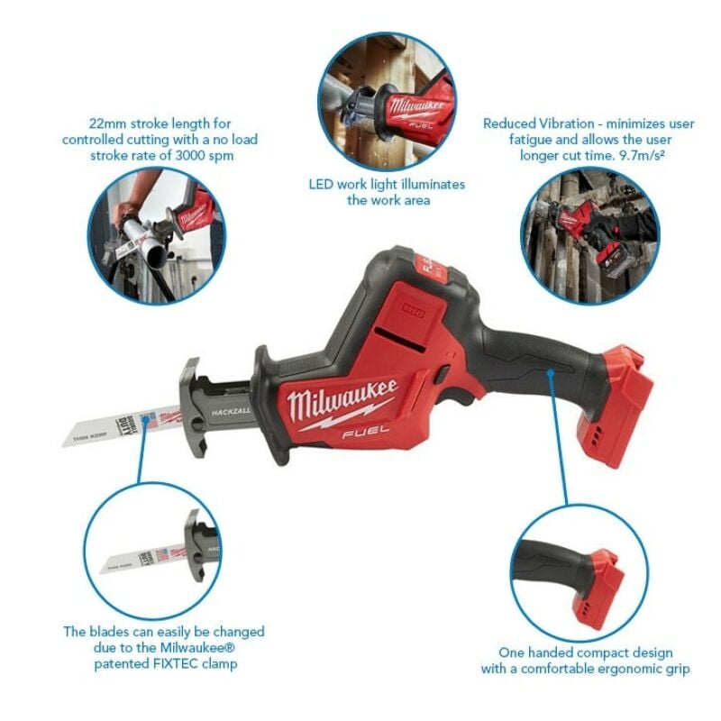 Buy Milwaukee M18FHZ-0X M18 FUEL™ 18V Hackzall Reciprocating Saw (Body Only) with Case by Milwaukee for only £151.06