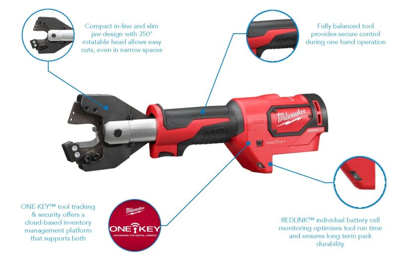 Buy Milwaukee M18ONEHCC-0C-ACSR M18 One-Key™ 18V ForceLogic™ Hydraulic 35mm Cable Cutter (Body only) by Milwaukee for only £1,096.34