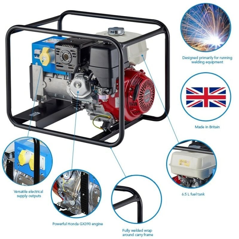 Buy Stephill SE6500EC 6.5 kVA Honda GX390 Fusion Petrol Generator by Stephill for only £1,399.19
