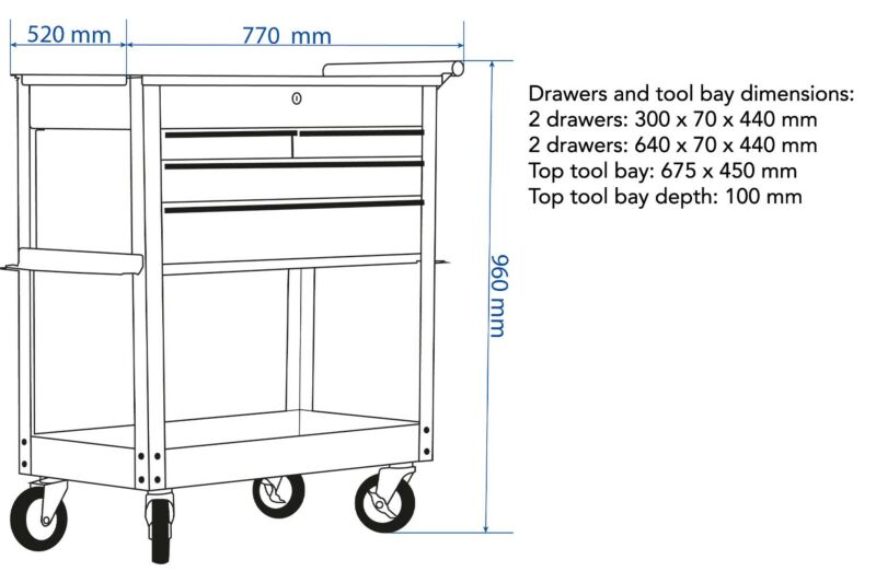 Buy SGS 4 Drawer Mechanics Roller Tool Cart by SGS for only £143.99