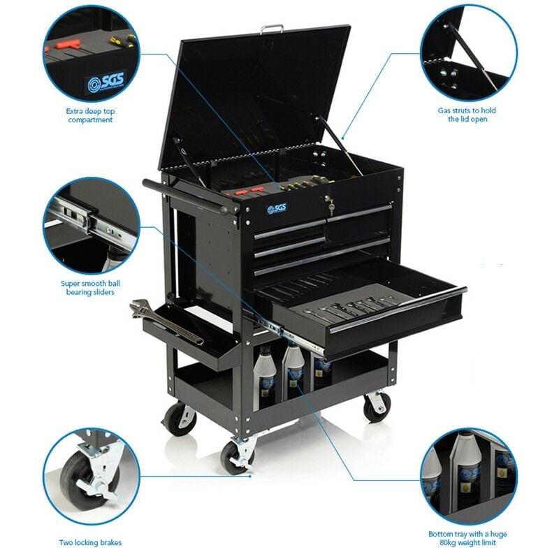 Buy SGS Professional Heavy Duty Tool Cart & Parts Trolley by SGS for only £285.59