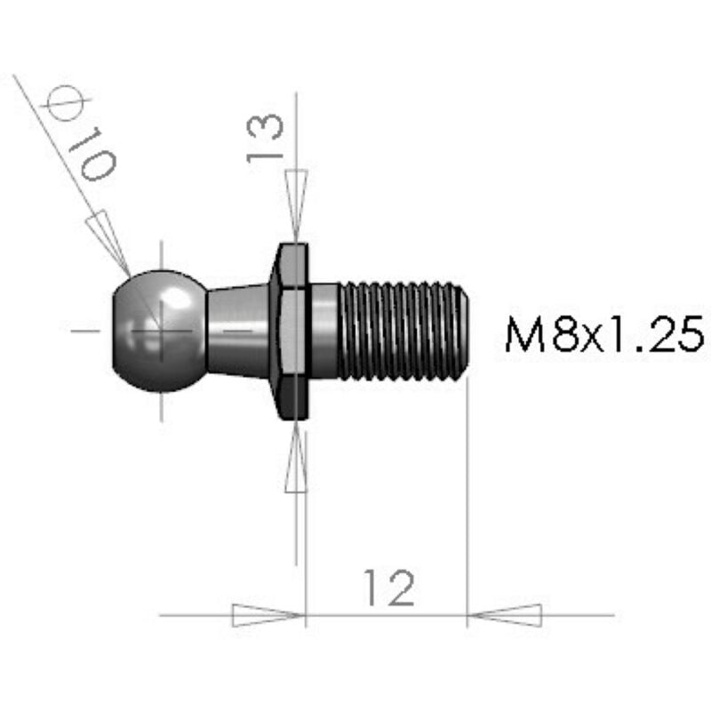 Buy NitroLift M8 Threaded 10mm Ball Extension by NitroLift for only £2.39