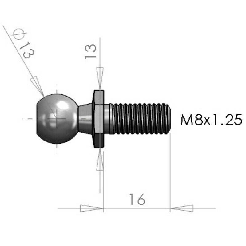 Buy NitroLift M8 Threaded 13mm Ball Extension by NitroLift for only £3.59