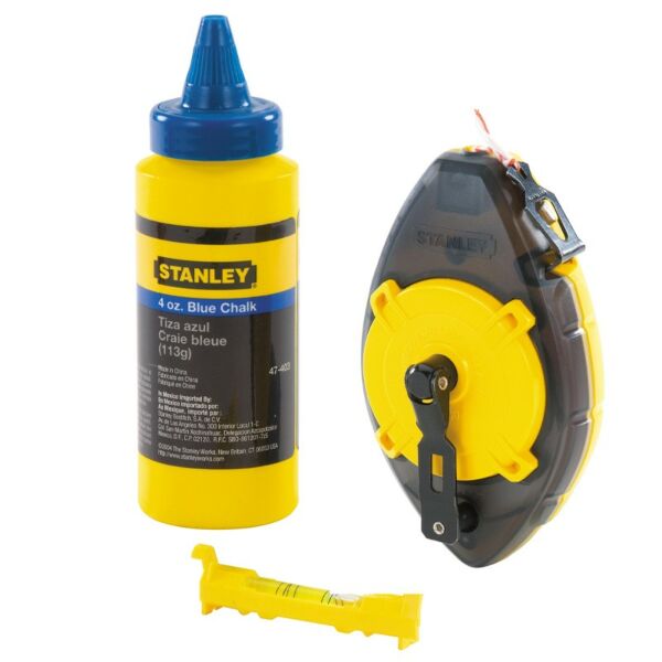 Buy Stanley 0-47-465 PowerWinder Chalk Line Level & Blue Builders Chalk by Stanley for only £14.47