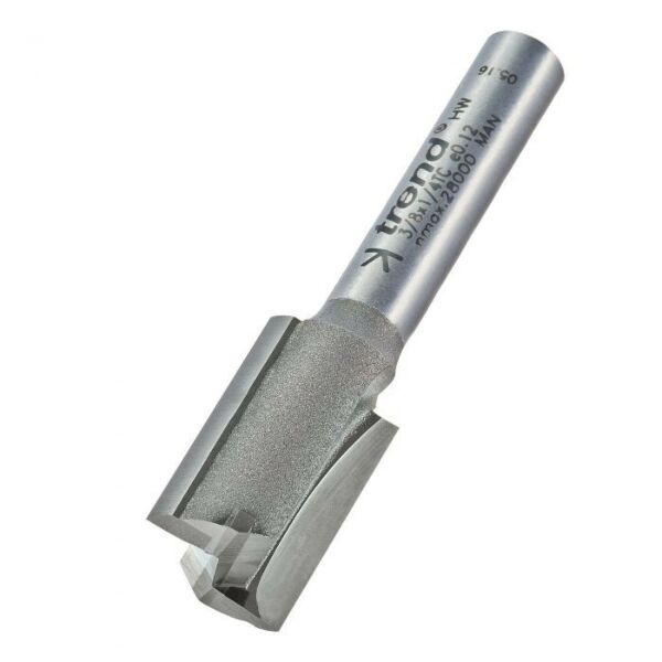 Buy Trend 3/8X1/4TC Two flute cutter 12 mm diameter - 1/4 Shank by Trend for only £7.64