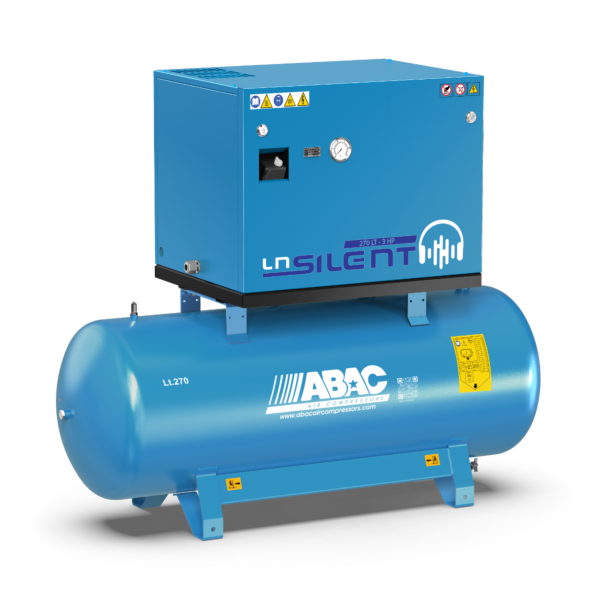 Buy ABAC LN1 A39B 270 M3 DOL Belt Drive Silent Air Compressor - 270L Air Receiver Oil-Lubricated Stationary 13.9 CFM 3 HP 230V by ABAC for only £2,670.00
