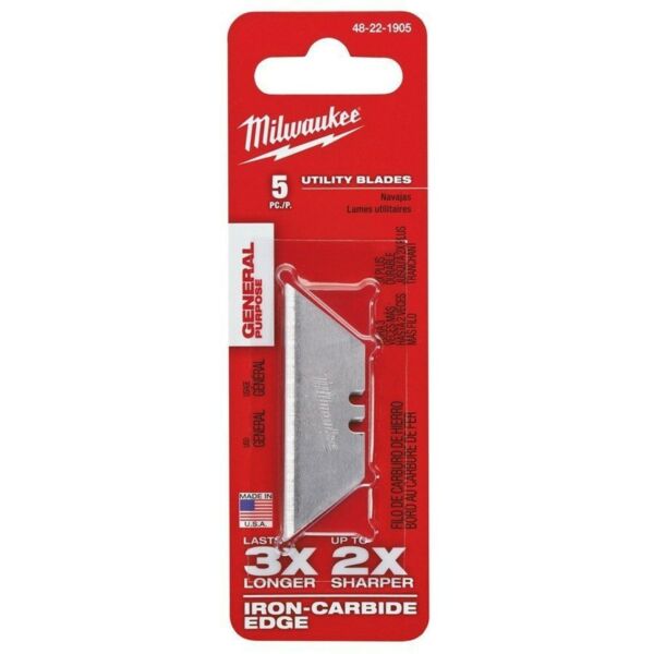 Buy Milwaukee 48221905 5 x General Purpose Snap Off Blades for Milwaukee Utility Knives by Milwaukee for only £1.75