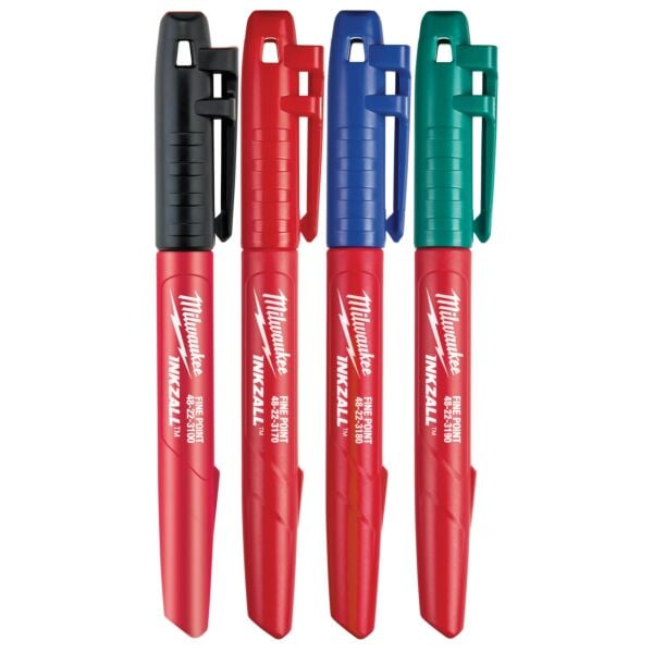 Buy Milwaukee 48223106 Inkzall Fine Tip Colour Marker Set 4pk by Milwaukee for only £5.03