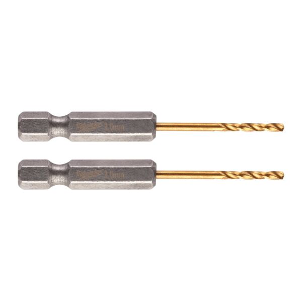 Buy Milwaukee 48894703 Shockwave HSS-TiN Red Hex Drill Bits 2mm - 2pc by Milwaukee for only £1.87