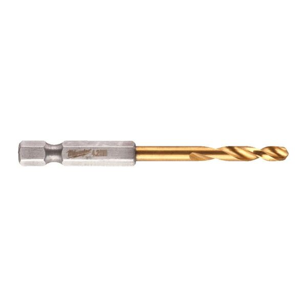 Buy Milwaukee 48894709 HSS-TiN Red Hex Drill Bit 4.2 mm by Milwaukee for only £1.51