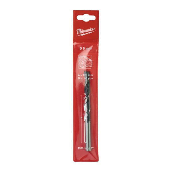 Buy Milwaukee Brad Point Drill Bit-9mm x 125mm - 1pc by Milwaukee for only £2.46