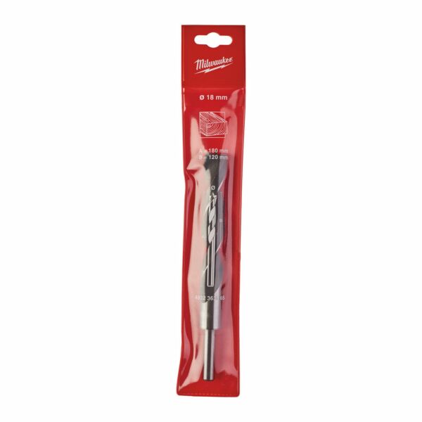 Buy Milwaukee Brad Point Drill Bit 18mm x 180mm - 1pc by Milwaukee for only £10.98