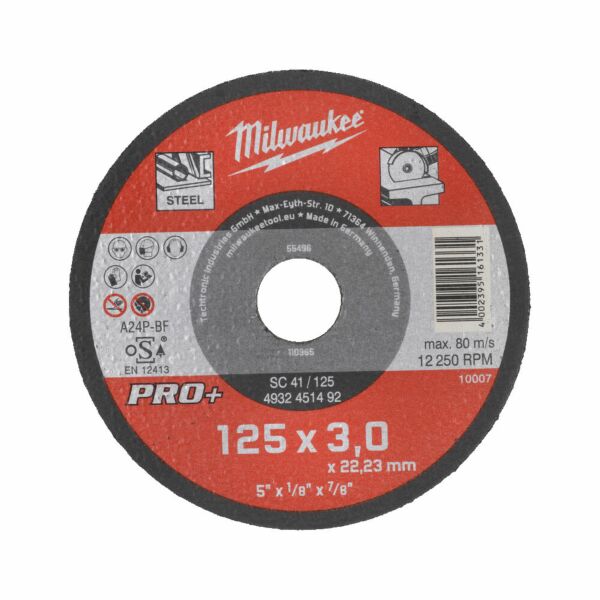 Buy Milwaukee Metal Cutting Disc for Chop Saws PRO+ SC41-125mm by Milwaukee for only £1.07