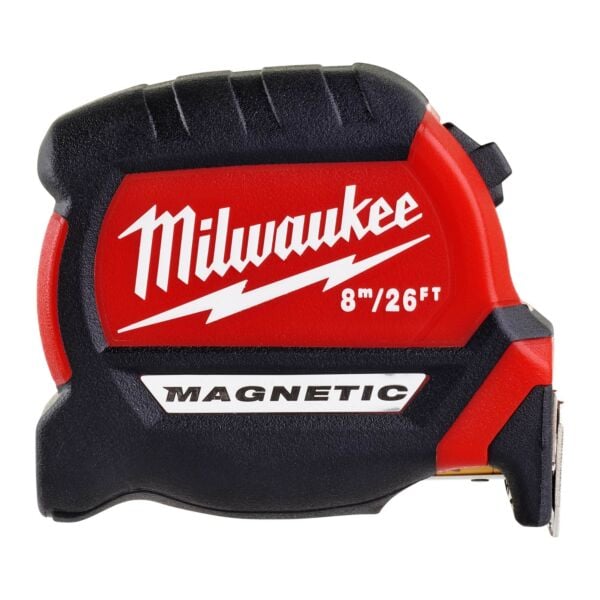 Buy Milwaukee 4932464603 8m/26ft Magnetic Tape Measure - Compact and Ergonomic Design 3.4 m Standout 27 mm Blade by Milwaukee for only £14.52