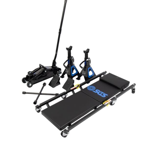 Buy SGS 2 Tonne Trolley Jack 5pc Combo Set by SGS for only £89.98