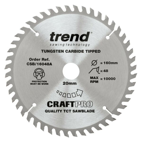 Buy Trend CSB/16048A Craft Pro 160mm Saw Blade for Handheld Circular Saws by Trend for only £4.44