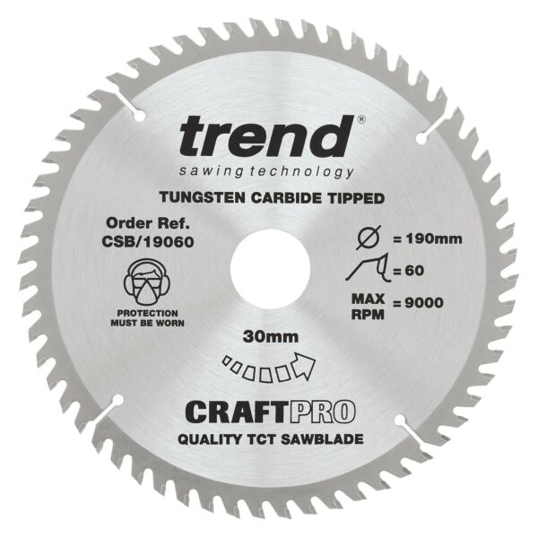 Buy Trend CSB/19060 Craft Pro 190mm Saw Blade by Trend for only £4.45