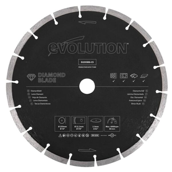 Buy Evolution General Purpose Diamond Blade 255mm (10") by Evolution for only £25.90