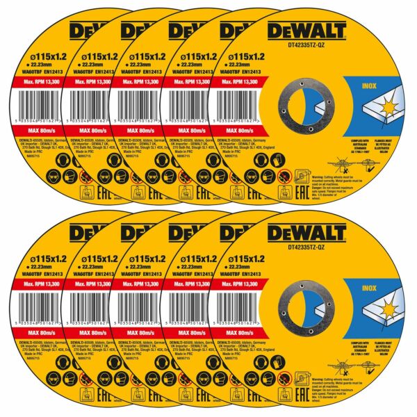 Buy DeWalt DT42335TZ-QZ Angle Grinder Standard 115mm Grinding Disc - 10 Pack by DeWalt for only £8.82