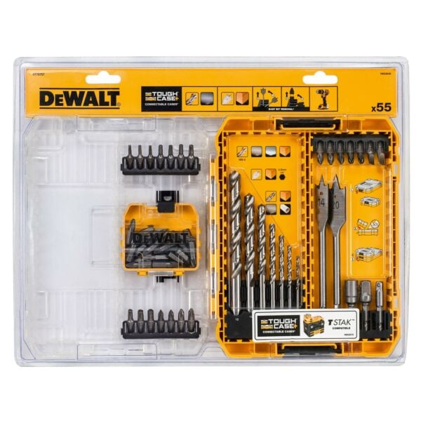 Buy DeWalt DT70757-QZ Metal & Wood Drill Drive Set - 55 Piece by DeWalt for only £23.99