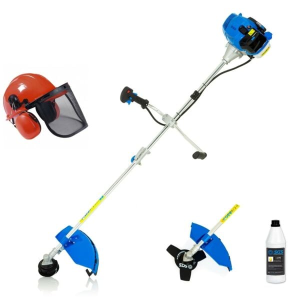 Buy SGS 52cc Petrol Grass Trimmer with Premium Grade 2 Stroke Oil & Safety Helmet by SGS for only £150.95