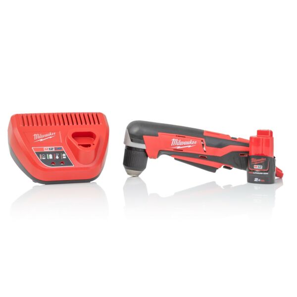 Buy Milwaukee C12RAD-201 M12 12V Compact Right Angle Drill Kit - 2Ah Battery & Charger by Milwaukee for only £129.36