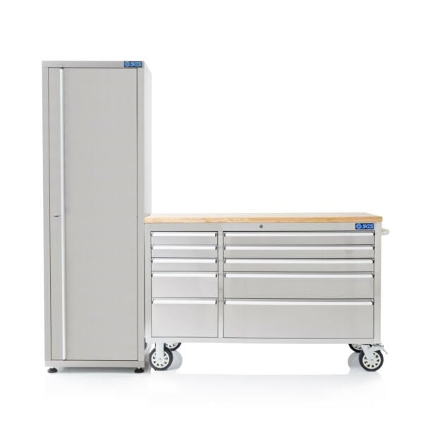 Buy SGS 55in Stainless Steel Workbench Tool Chest and Side Cabinet by SGS for only £1,012.43