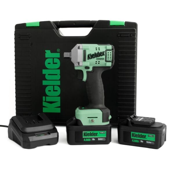 Buy Kielder KWT-040-02 TYPE18 1/2in 18v Ultra Compact Impact Wrench, 2 4.0Ah Batteries, Charger and Case by Kielder for only £167.99