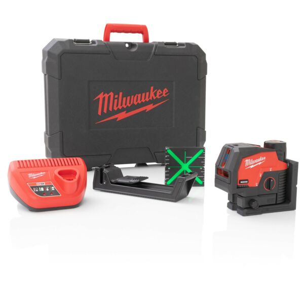 Buy Milwaukee M12CLLP-301C 12V Green Cross Line and Plumb Points Laser Kit by Milwaukee for only £334.80