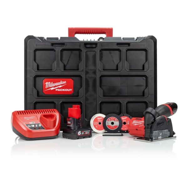 Buy Milwaukee M12FCOT-622P M12 FUEL™ 12V Multi-material Cut Off Tool Kit - 2AH/6Ah Batteries, Charger And Packout Case by Milwaukee for only £208.79