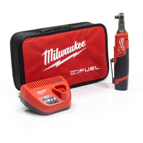 Buy Milwaukee M12FHIR38-201B M12 FUEL™ 12V 3/8" Ratchet Kit - 2Ah Battery, Charger and Bag by Milwaukee for only £202.56