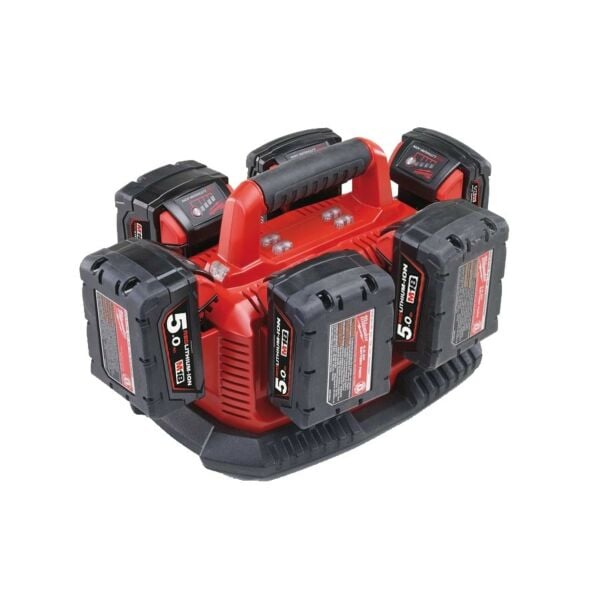 Buy Milwaukee M1418C6 Multibay Charger and 6x M18B5 5.0Ah Batteries Kit by Milwaukee for only £486.12