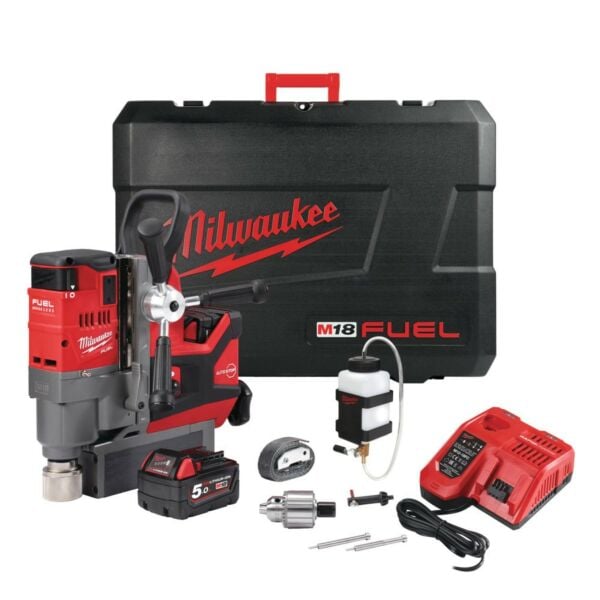 Buy Milwaukee M18FMDP-502C M18 FUEL™ 18V Magnetic Drilling Press Kit - 2x 5Ah Batteries, Charger and Case by Milwaukee for only £949.98